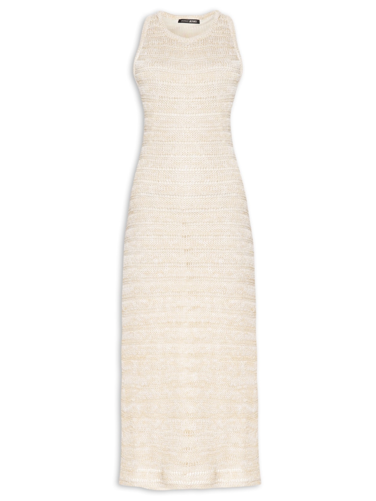 Vestido Midi Tricot Transparente Off White Animale Jeans
