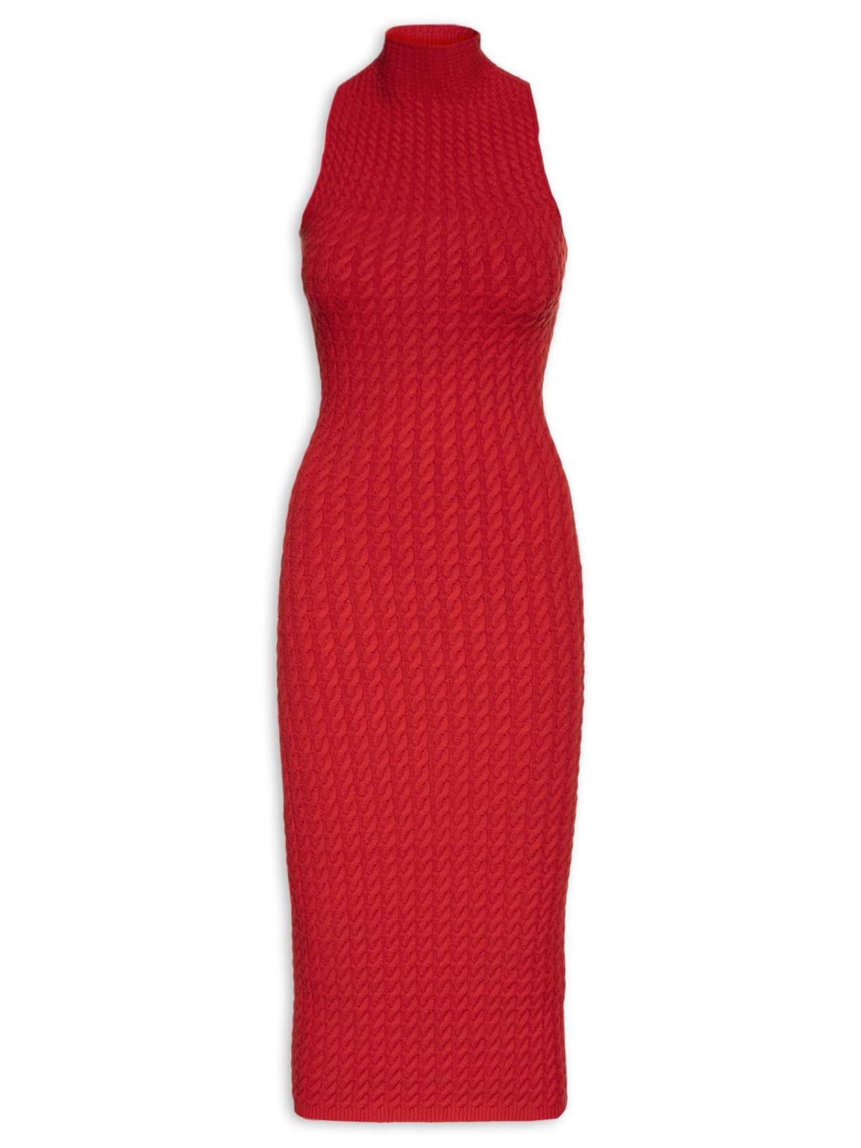 Vestido Midi Tricot - Vermelho