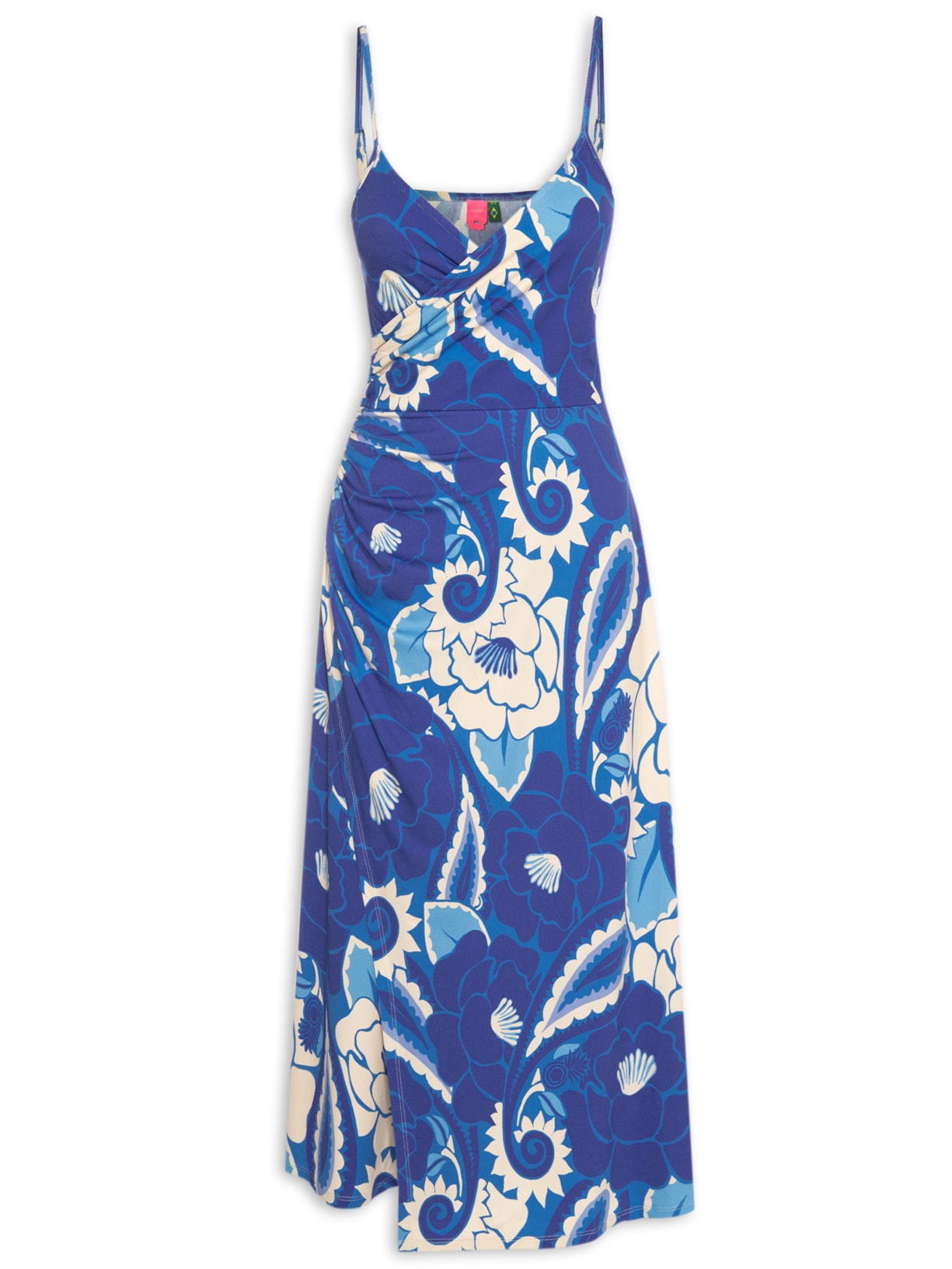Vestido Midi Tropical Groove - Azul
