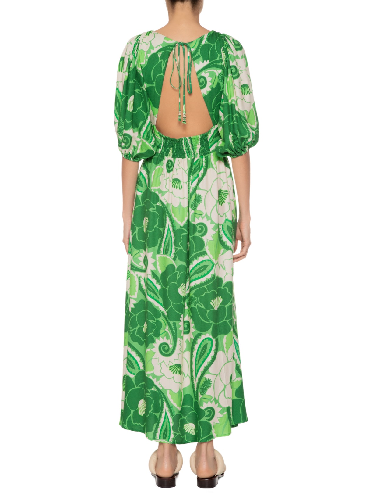 Vestido Midi Tropical Groove Verde Farm