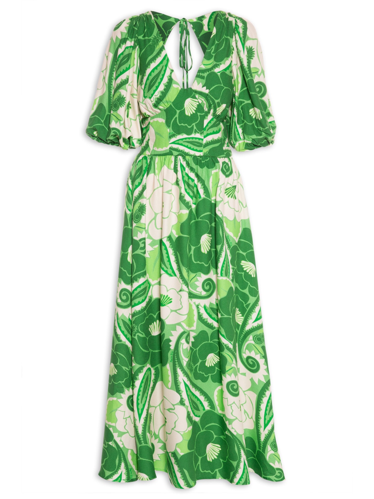 Vestido Midi Tropical Groove Verde Farm