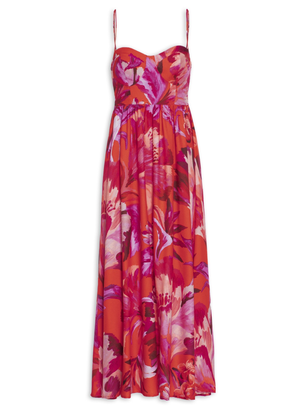 Vestido Midi Tropicarte - Vermelho