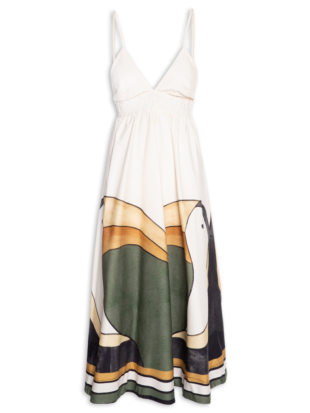 Vestido Midi Tuca Tropical Mini Branco Farm