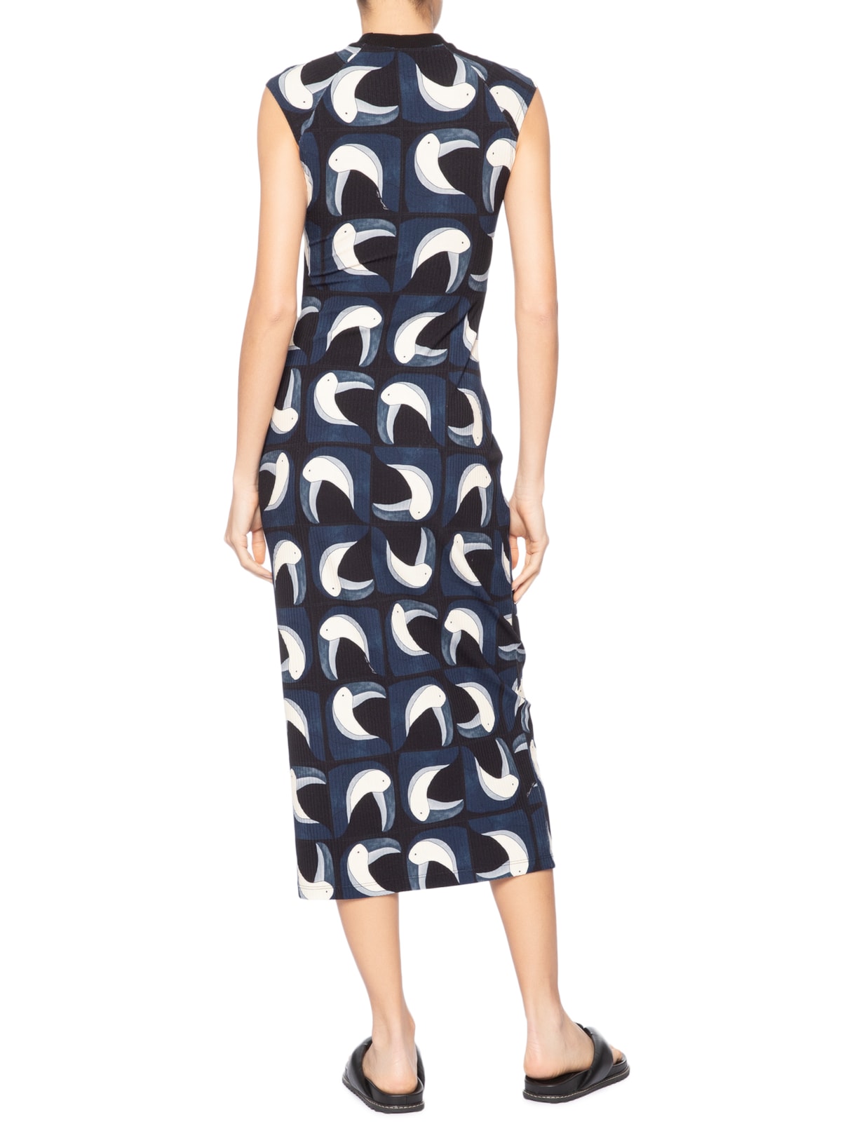 Vestido Midi Tuca Tropical  – Preto Farm