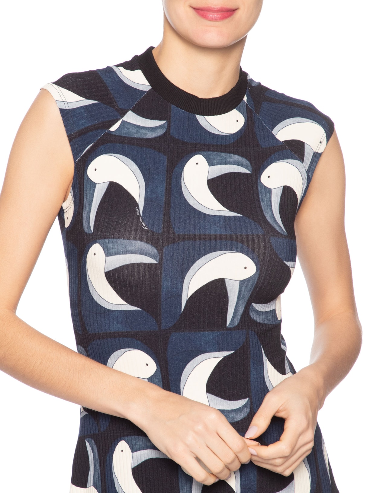 Vestido Midi Tuca Tropical  – Preto Farm