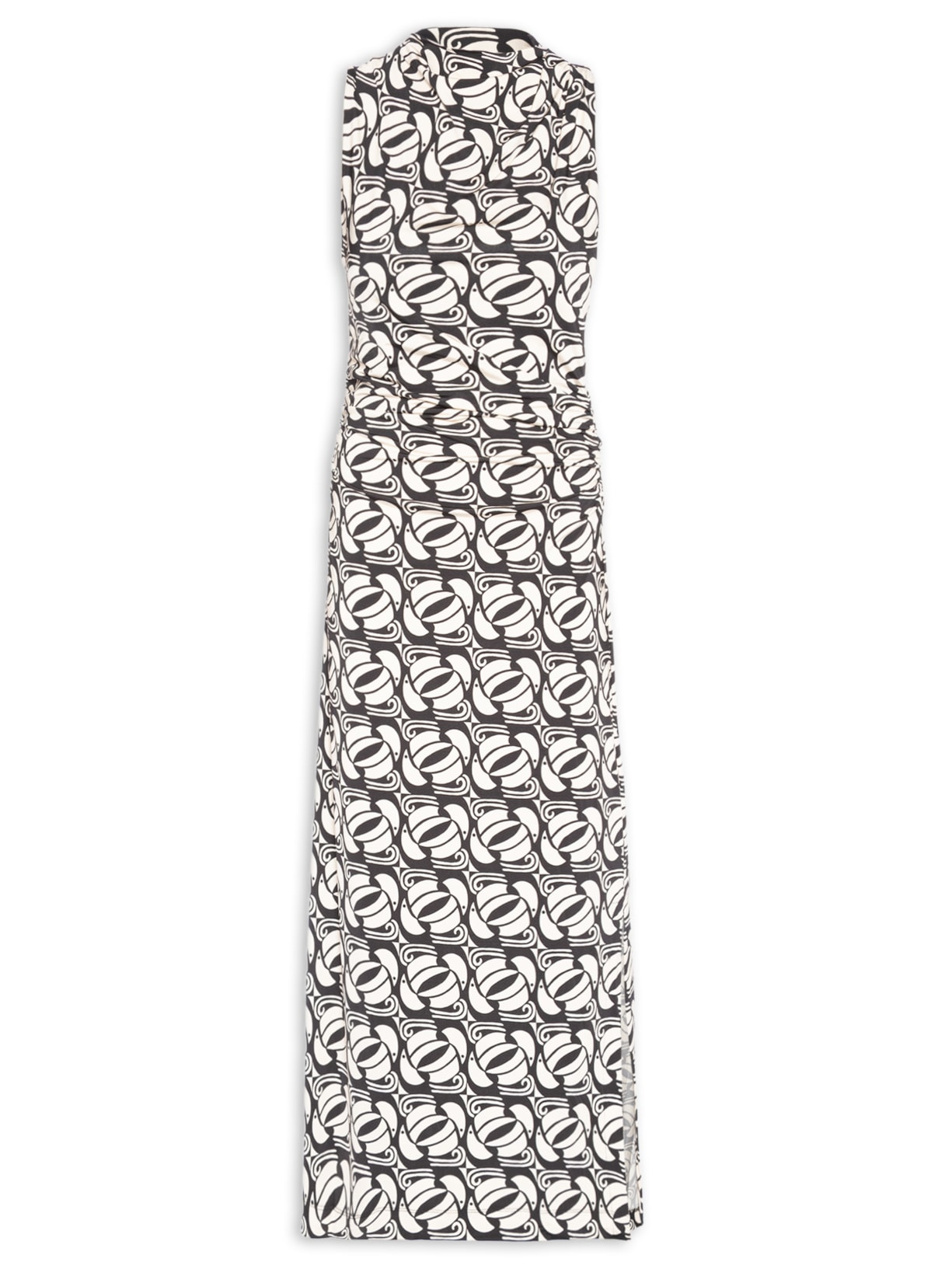 Vestido Midi Tuca Xadrez Preto Farm