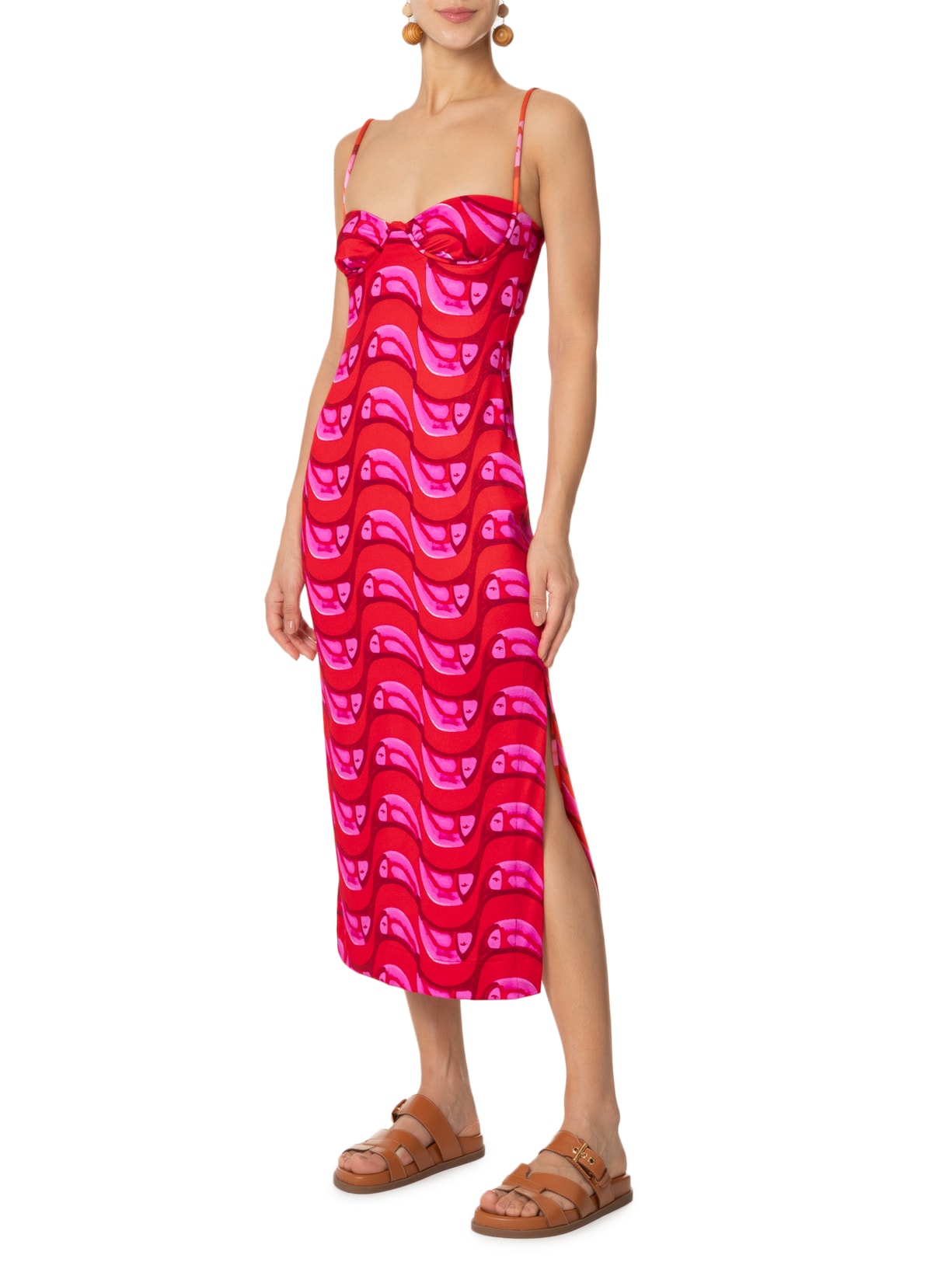 Vestido Midi Tucabacana Vermelho Farm