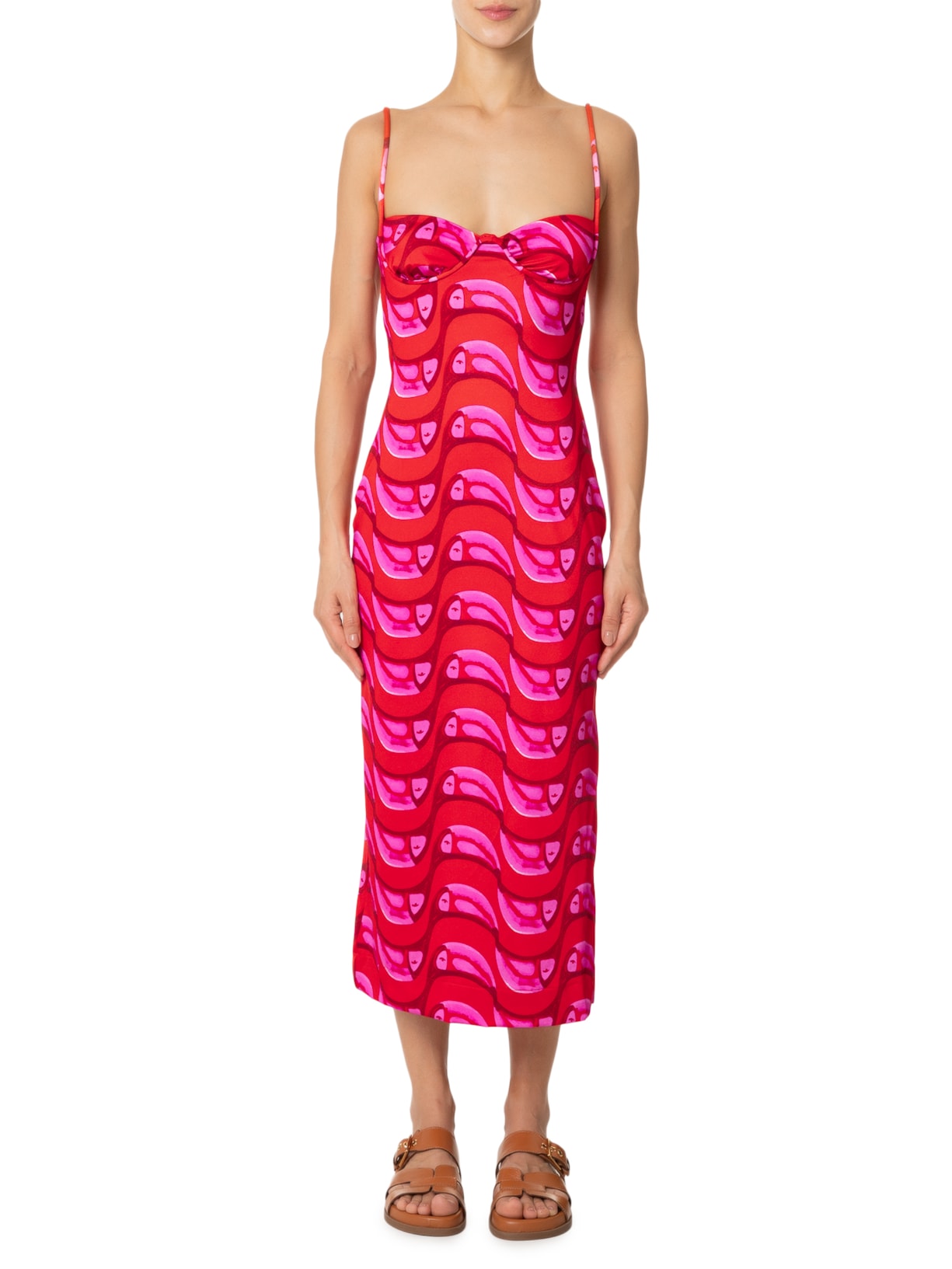 Vestido Midi Tucabacana Vermelho Farm