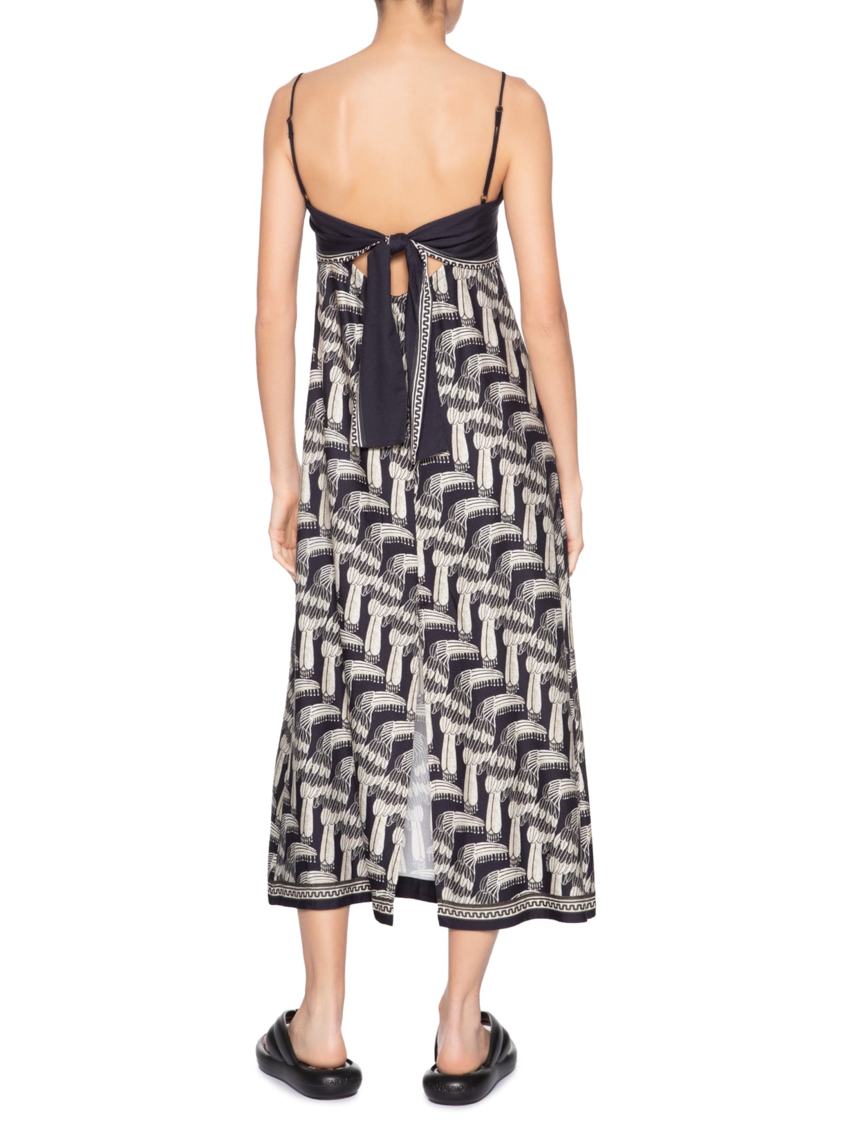 Vestido Midi Tucanário Preto Farm