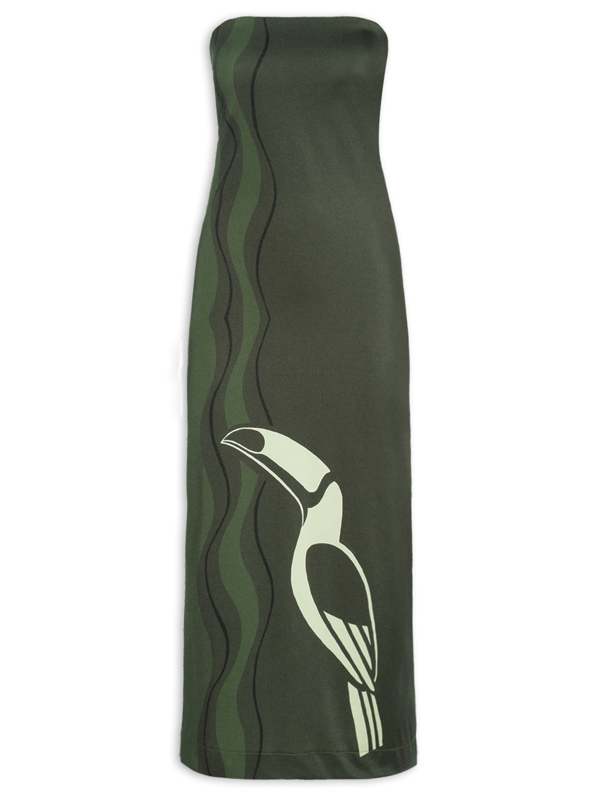 Vestido Midi Tucano Gráfico Verde Farm