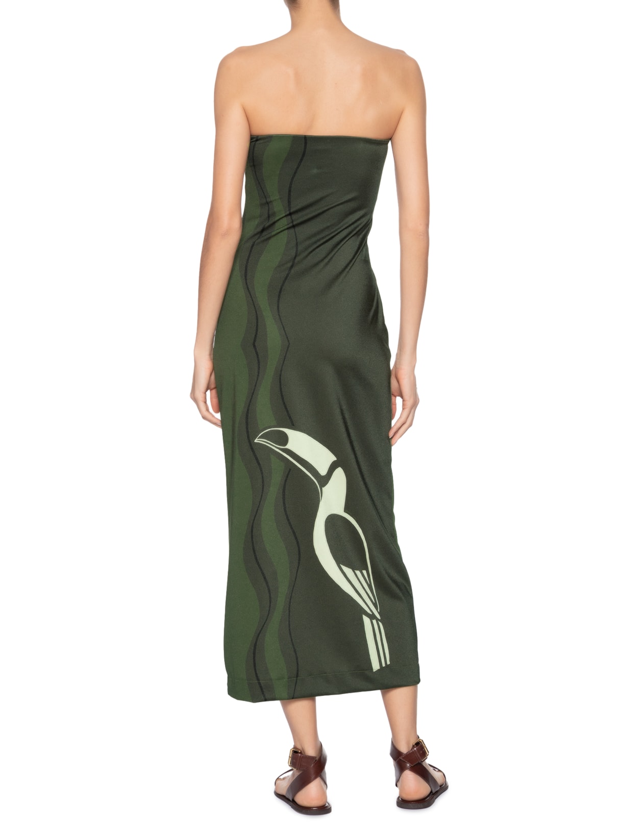 Vestido Midi Tucano Gráfico Verde Farm