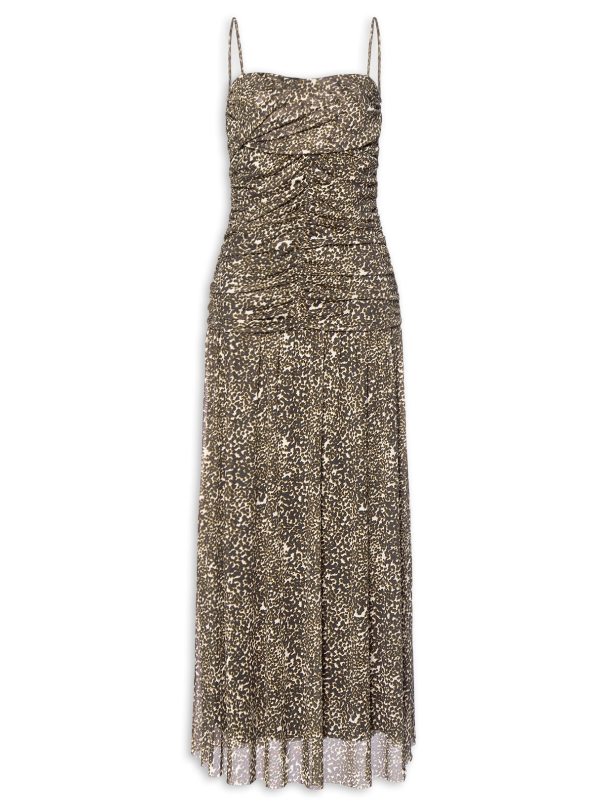 Vestido Midi Tule Estampa Kira Animal Print Maria Filó