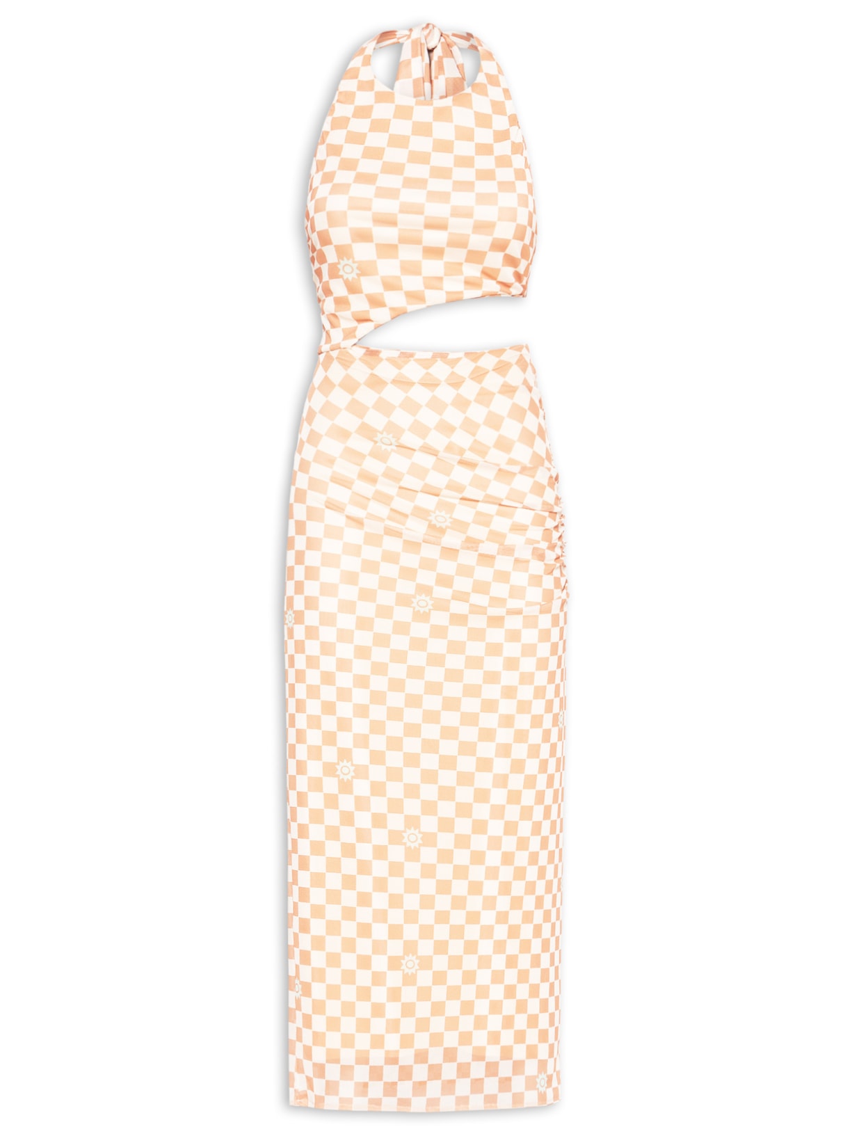 Vestido Midi Tule Estampa Mosaico Bege Dress To