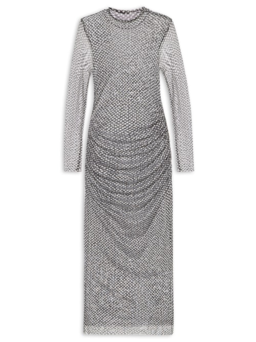 Vestido Midi Tule Geo - Preto