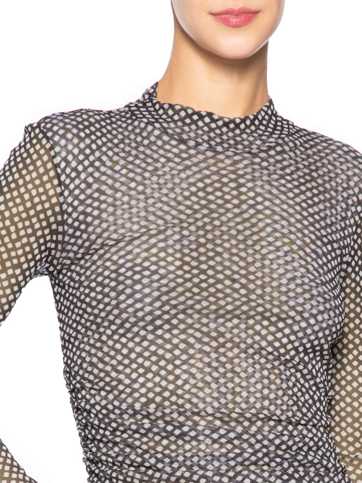 Vestido Midi Tule Geo Preto Animale