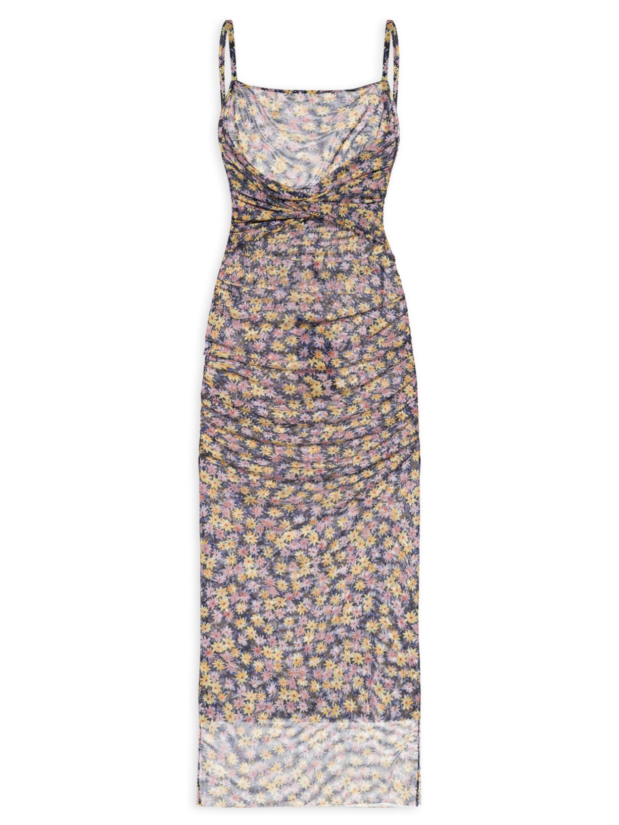 Vestido Midi Tule Liberty Rosa Animale