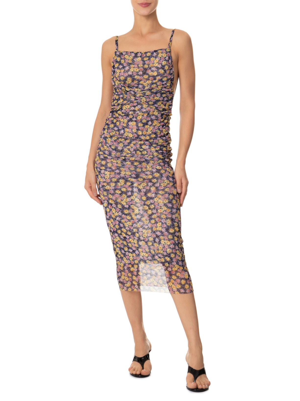 Vestido Midi Tule Liberty Rosa Animale