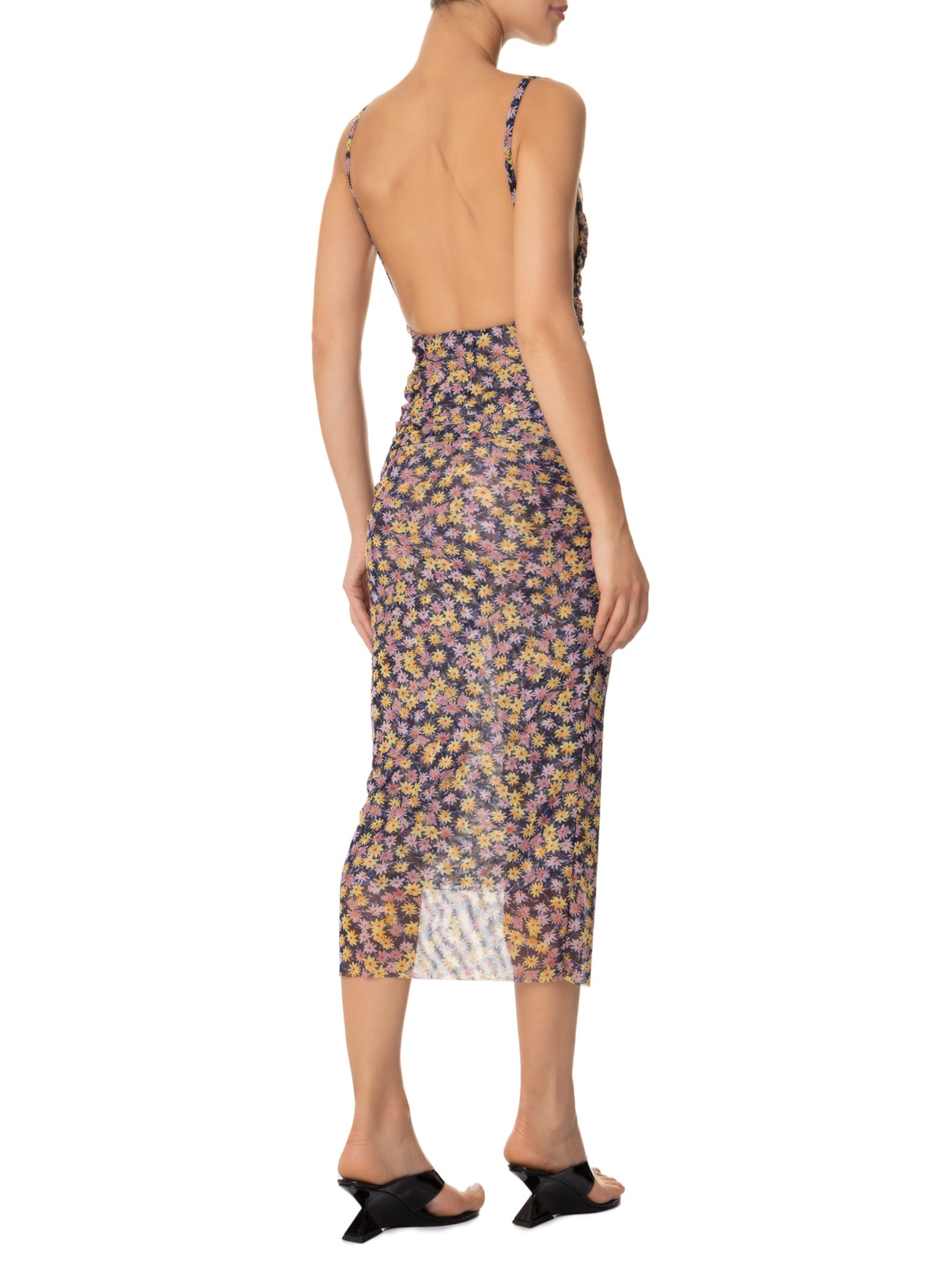 Vestido Midi Tule Liberty Rosa Animale