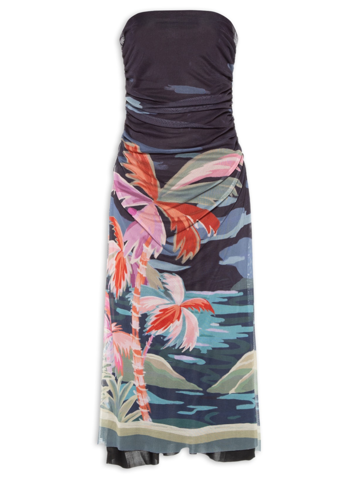 Vestido Midi Tule Luar - Azul