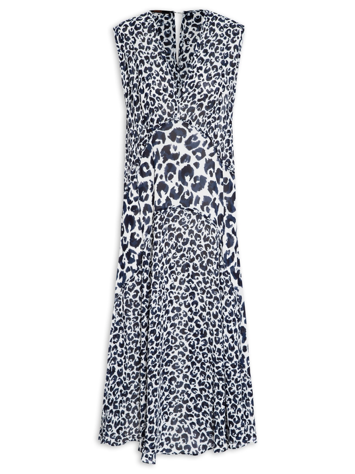 Vestido Midi V Mix Onça Giz - Animal Print