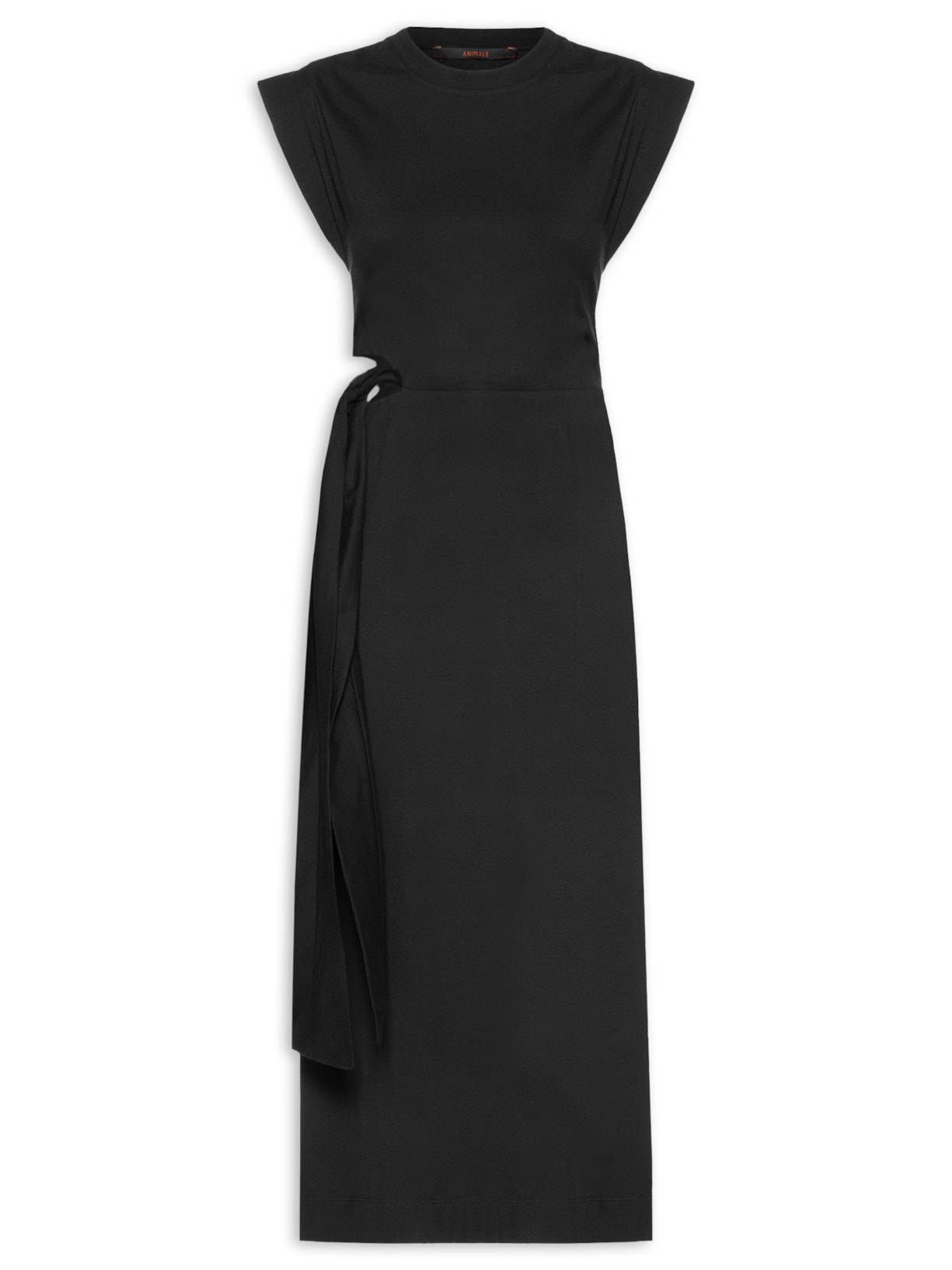 Vestido Midi Vazado - Preto