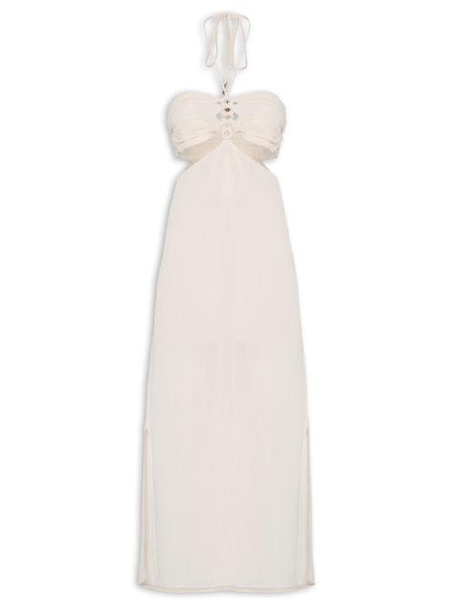 Vestido Midi Vazados Ggt - Off White