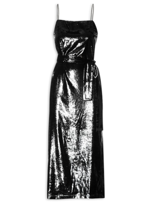 Vestido Midi Veludo - Preto