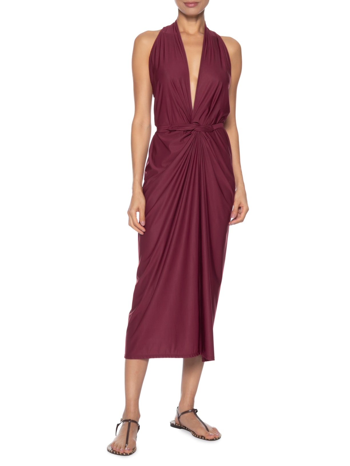 Vestido Midi Vermelho Cia Marítima