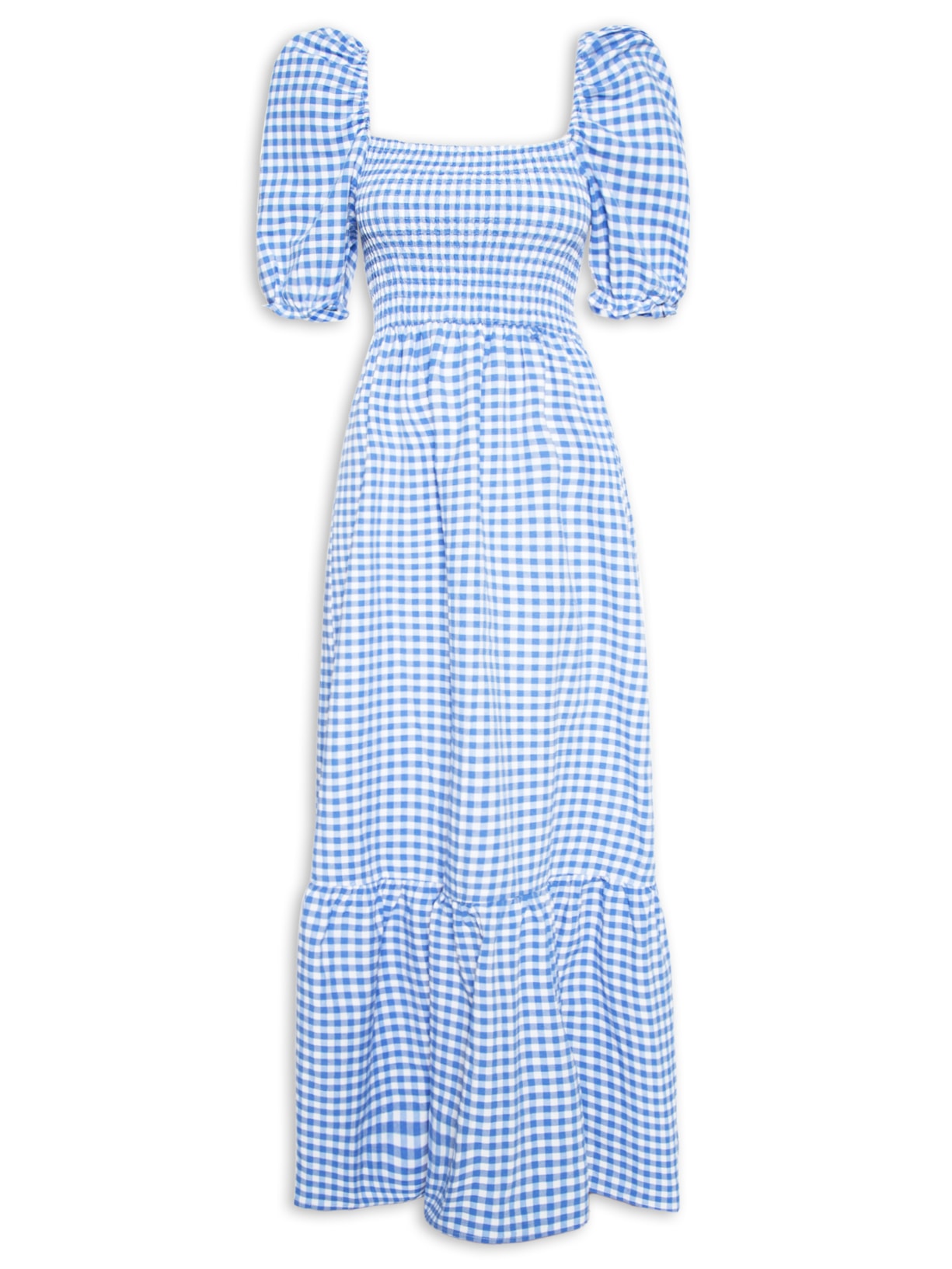 Vestido Midi Vichy - Azul