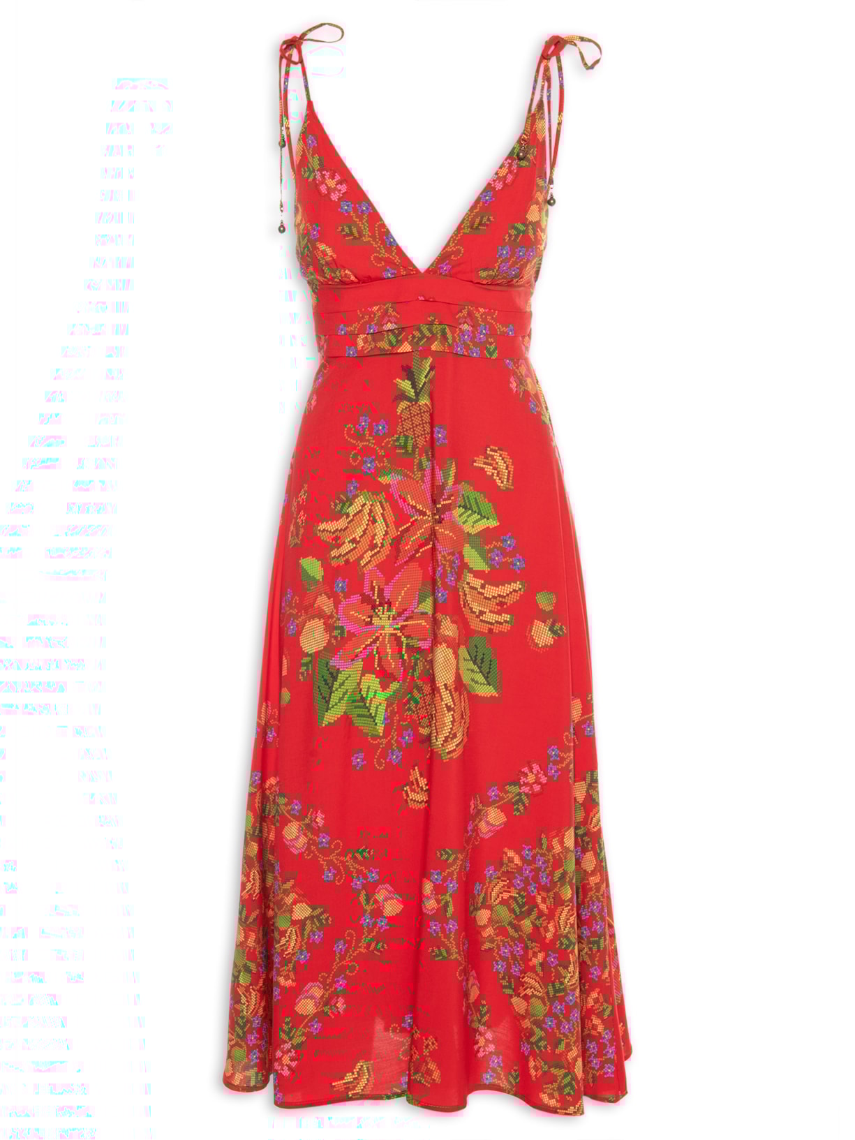 Vestido Midi Vitamina De Verão - Vermelho
