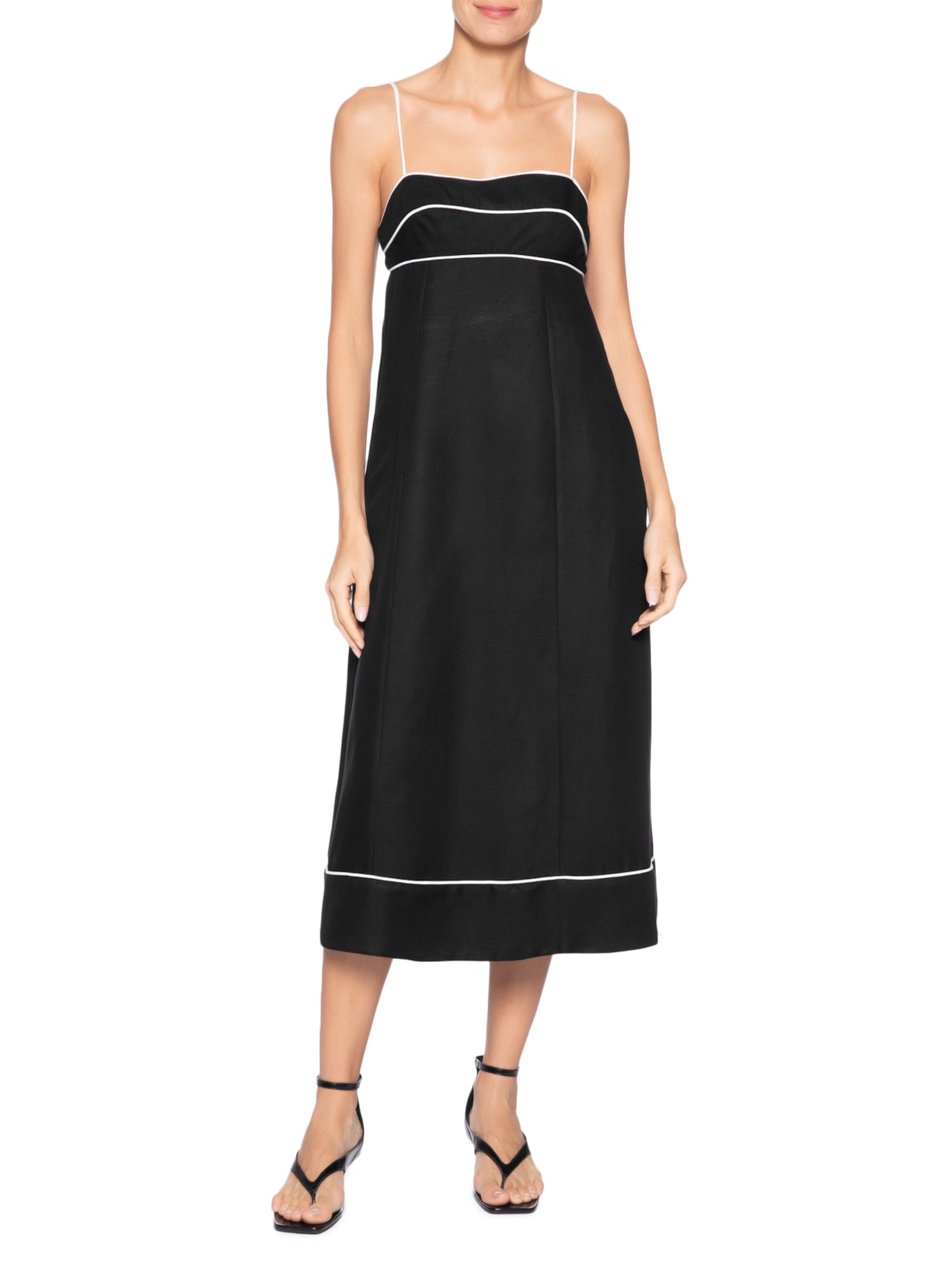Vestido Midi Vivos Pb Preto Animale