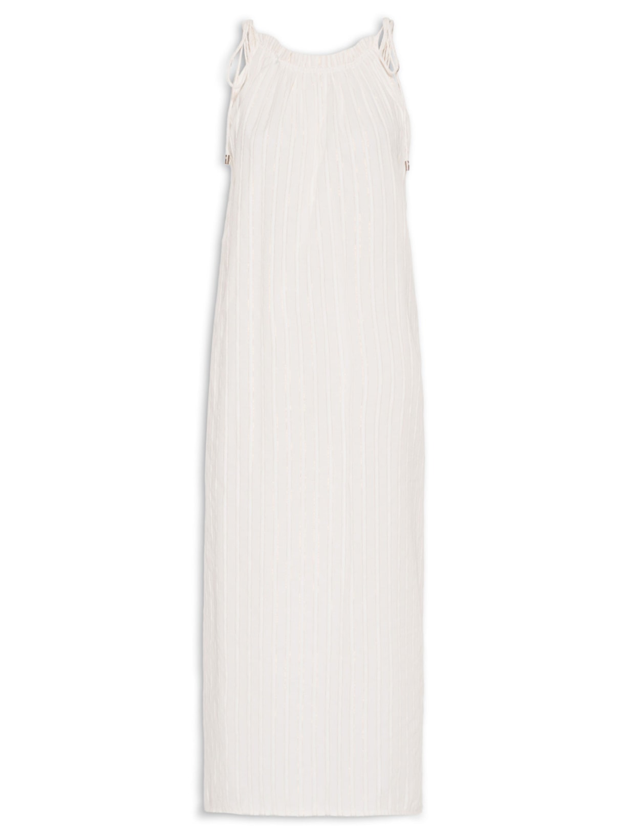 Vestido Midi Voil Com Luréx Branco Animale Jeans