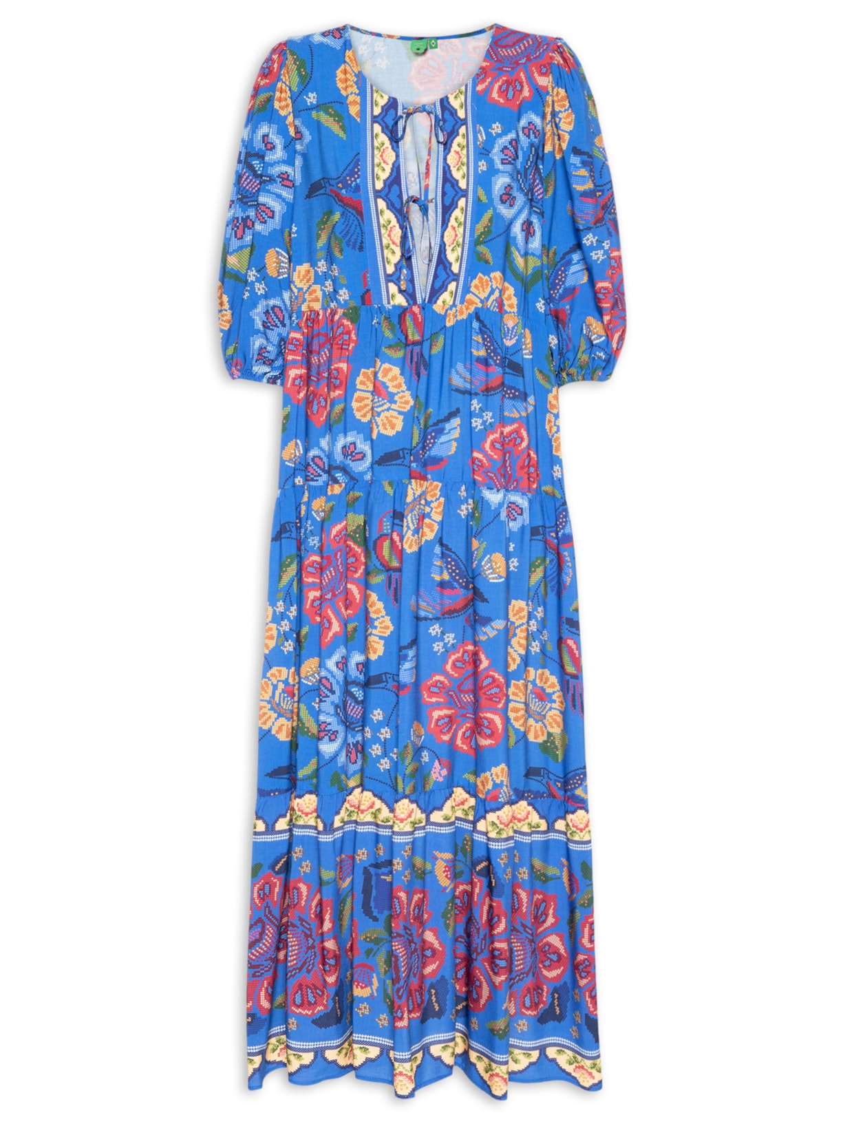 Vestido Midi Voo De Tucano - Azul