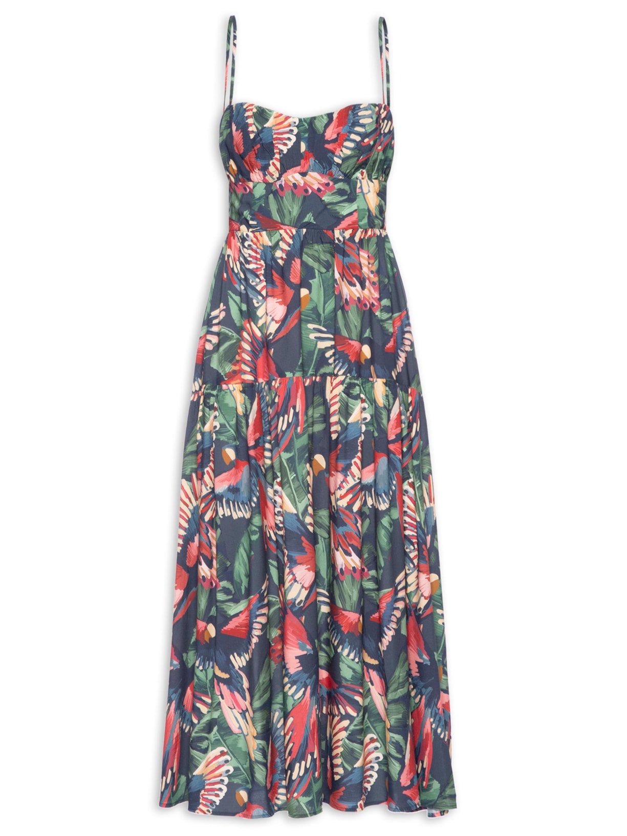 Vestido Midi Voo Dos Pássaros - Azul