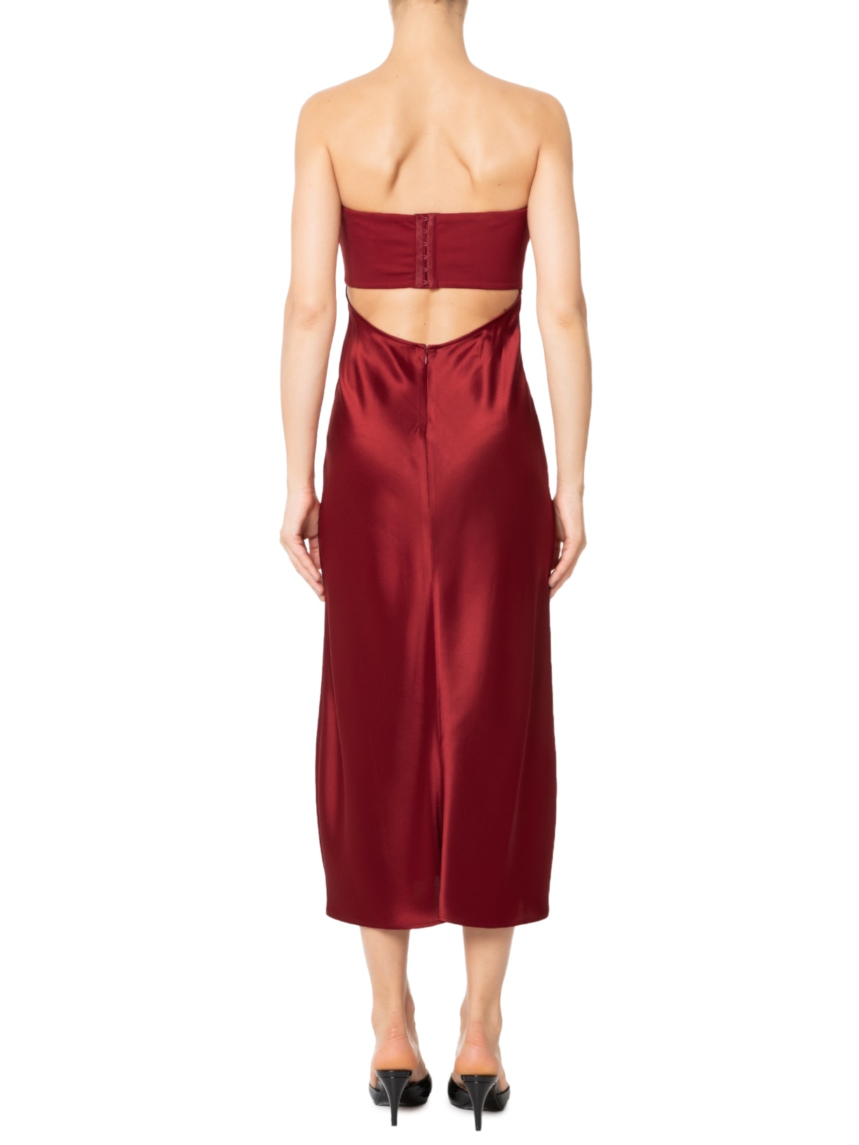 Vestido Midi Wayfaring Vermelho Staud