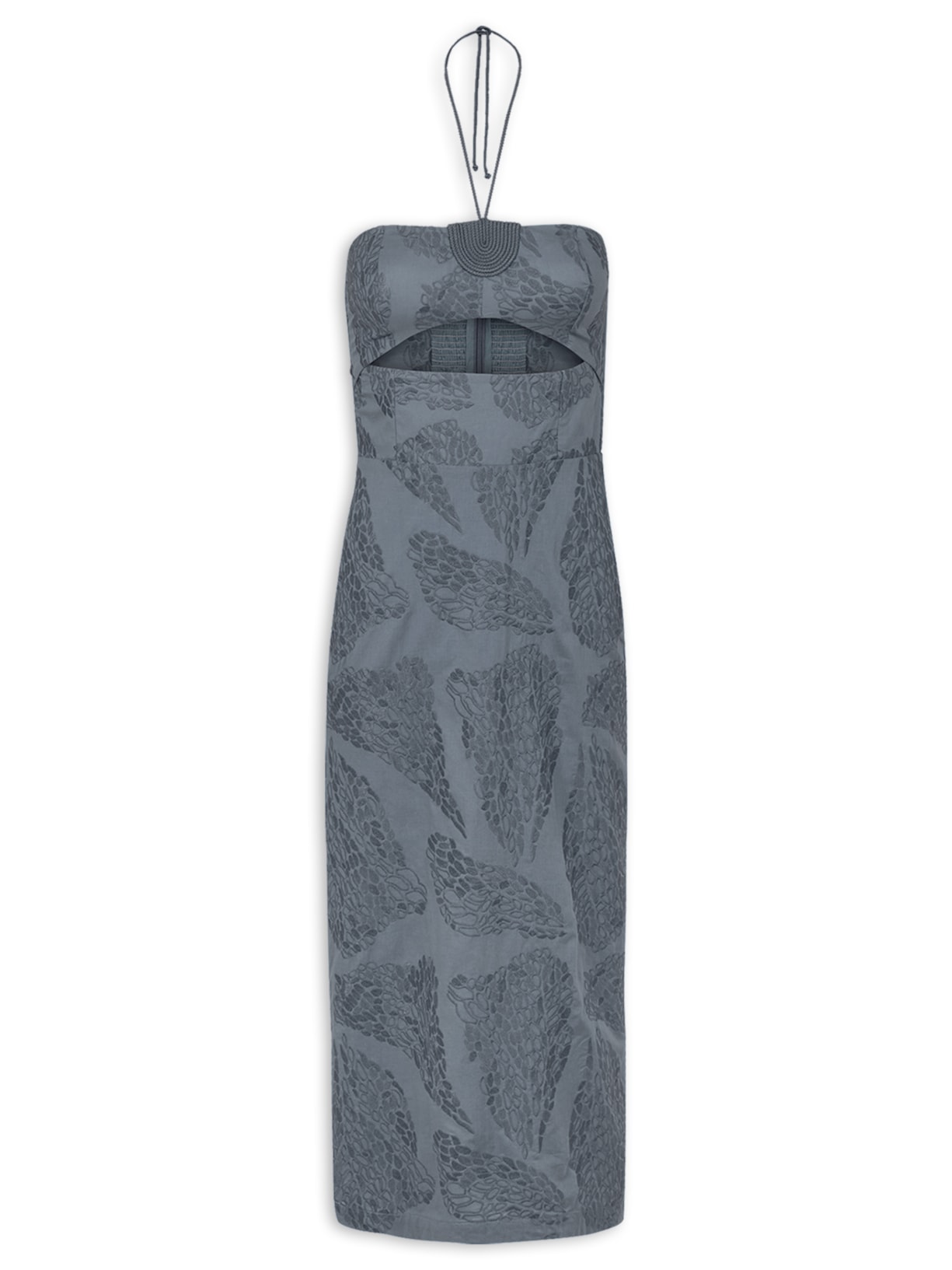 Vestido Midi Yara Detalhe - Azul