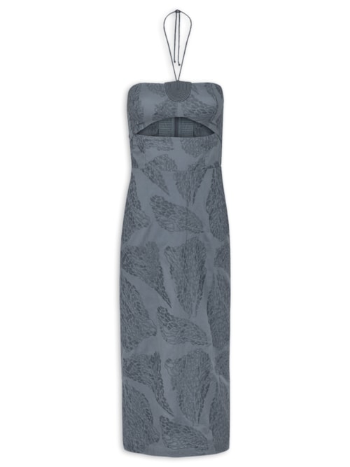 Vestido Midi Yara Detalhe - Azul