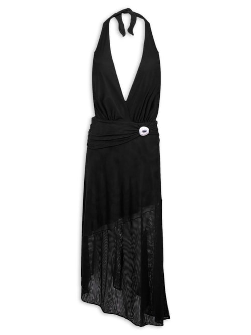 Vestido Midi Zita Detalhe - Preto