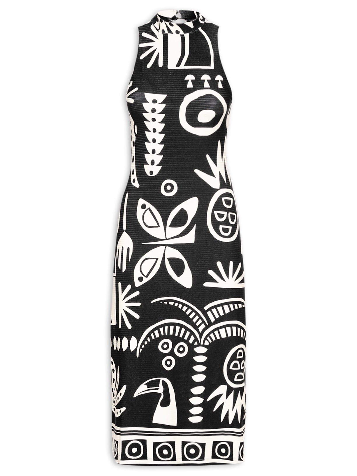 Vestido Midilenço Tropicano - Preto