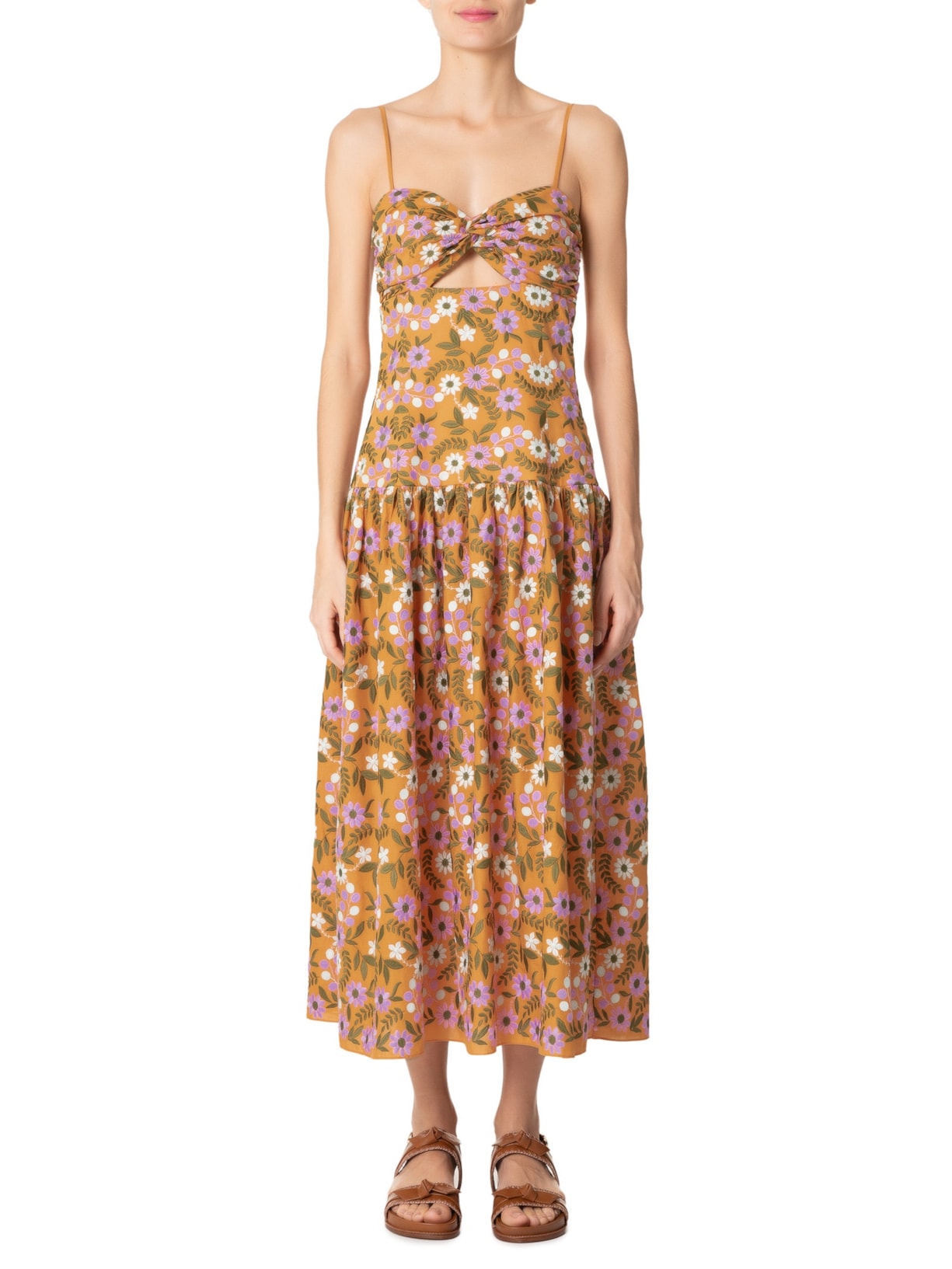 Vestido Mimma Midi Laranja Bo.bô