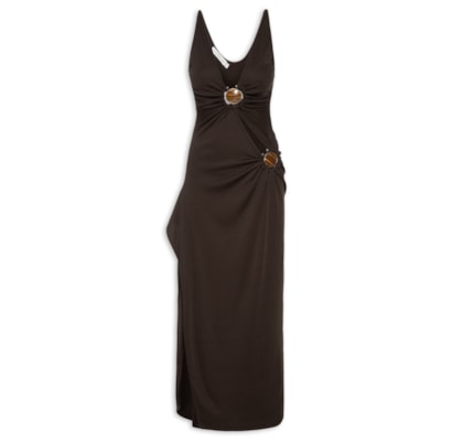Vestido Mineral Stone Cascade Tank - Marrom