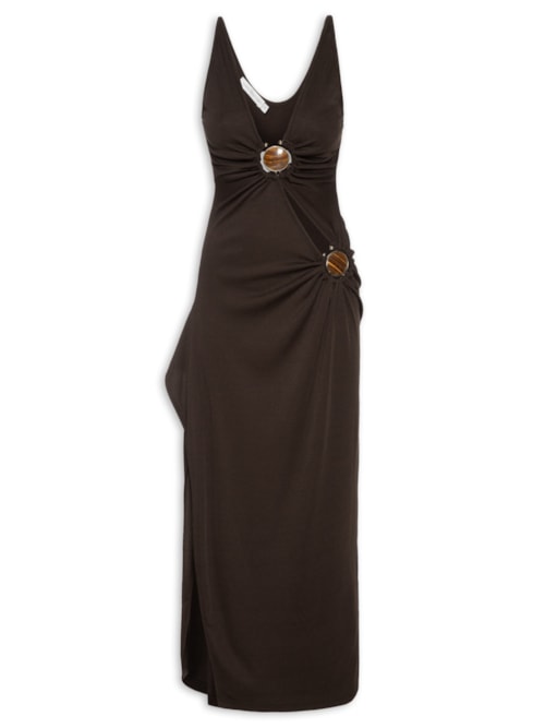 Vestido Mineral Stone Cascade Tank - Marrom