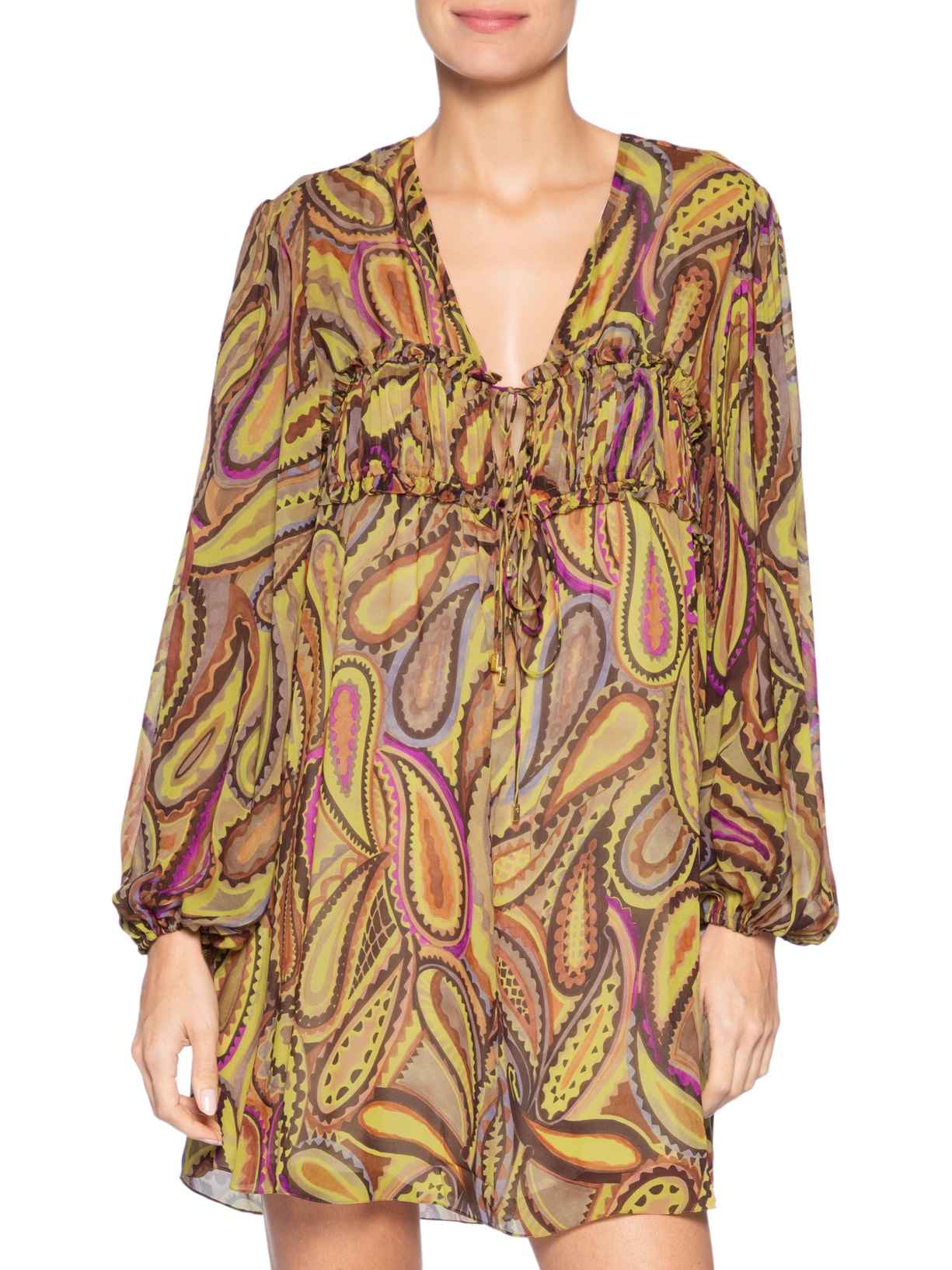 Vestido Mini Boho Anna Verde Animale