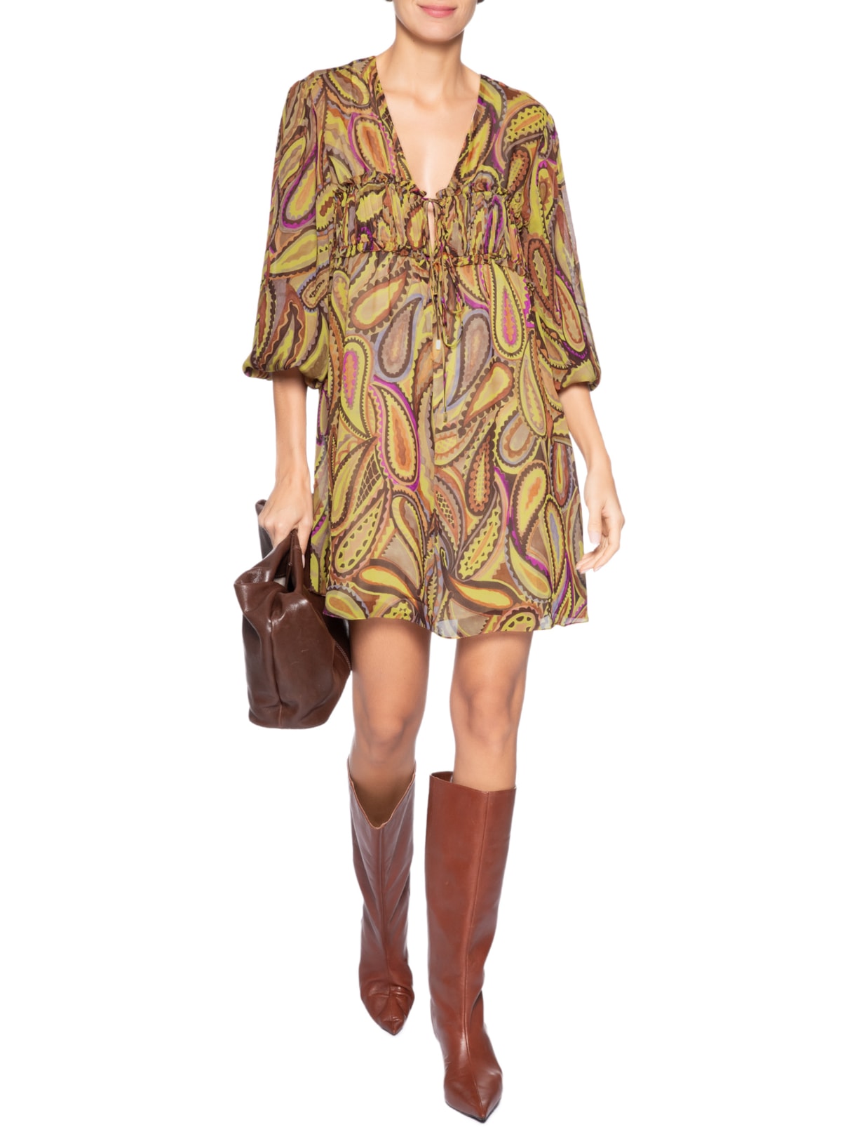 Vestido Mini Boho Anna – Verde Animale