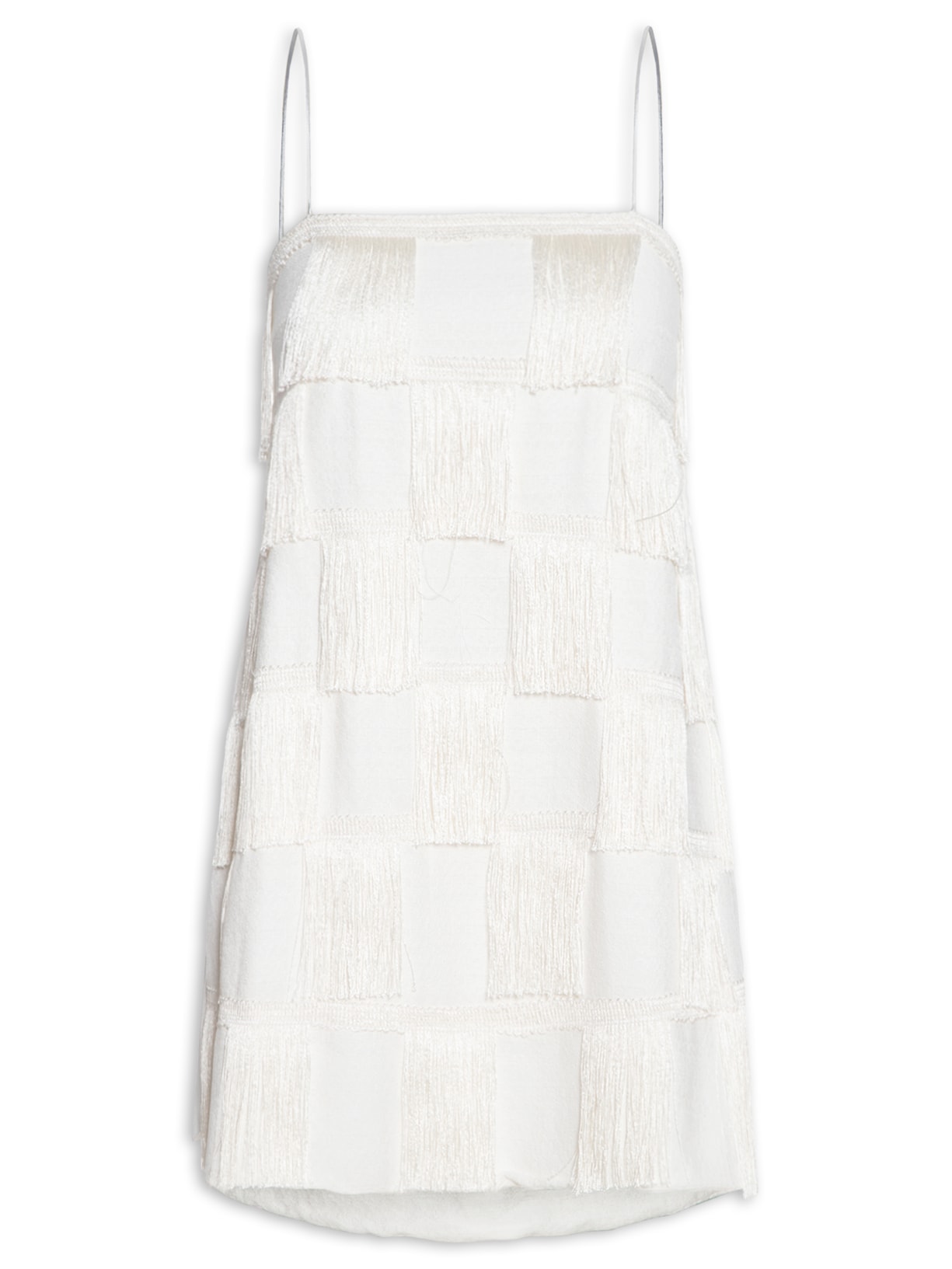 Vestido Mini Bolo Xadrez - Off White