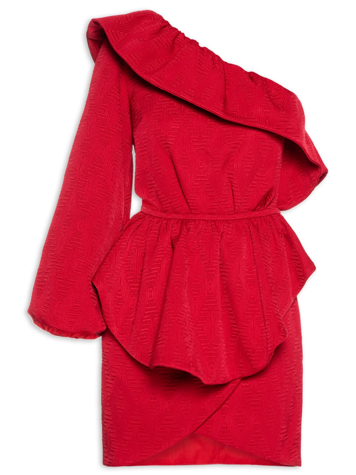 Vestido Mini Dress Jacquard Egito - Vermelho