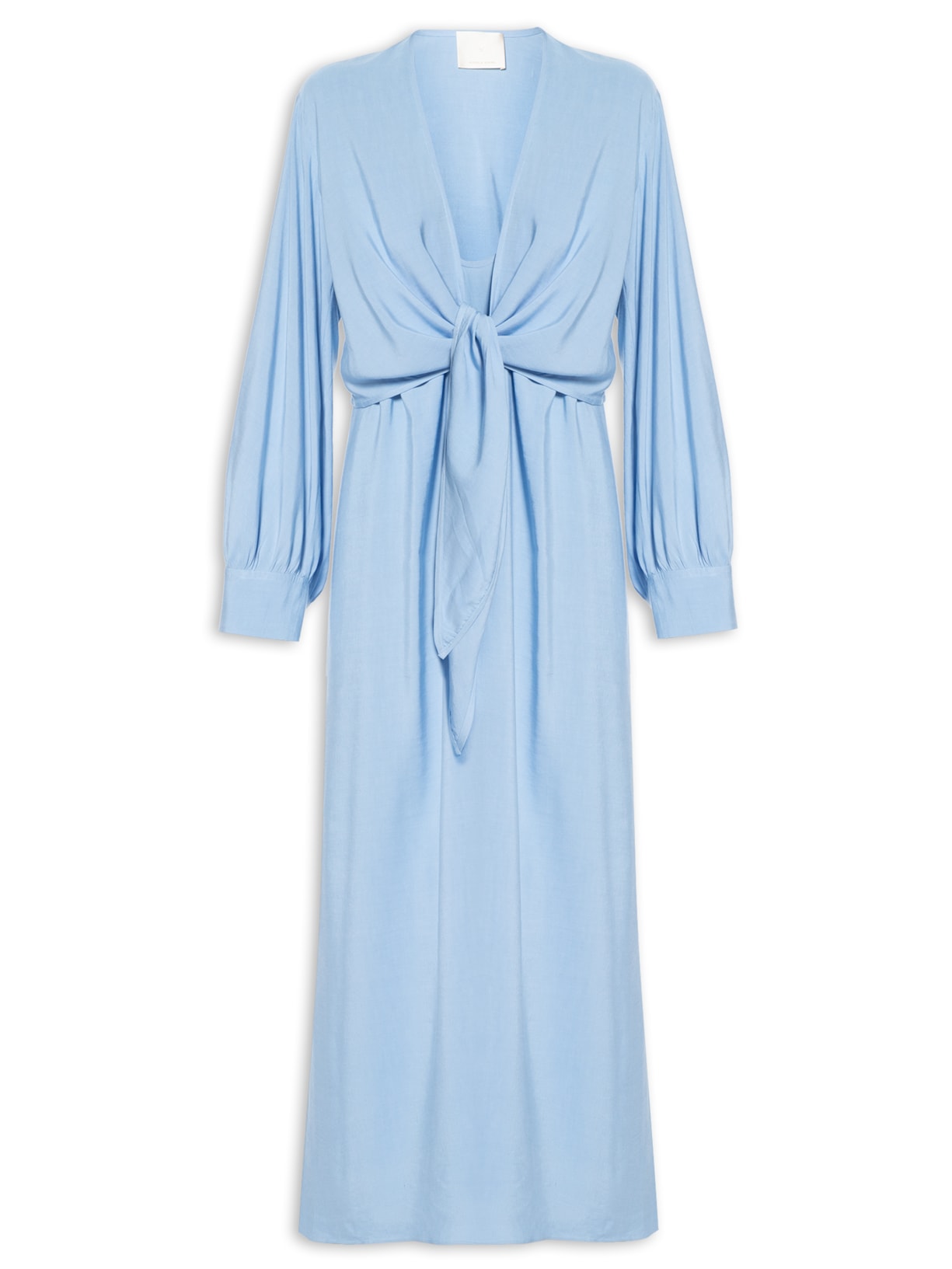 Vestido Mini Dress Linen Wash - Azul