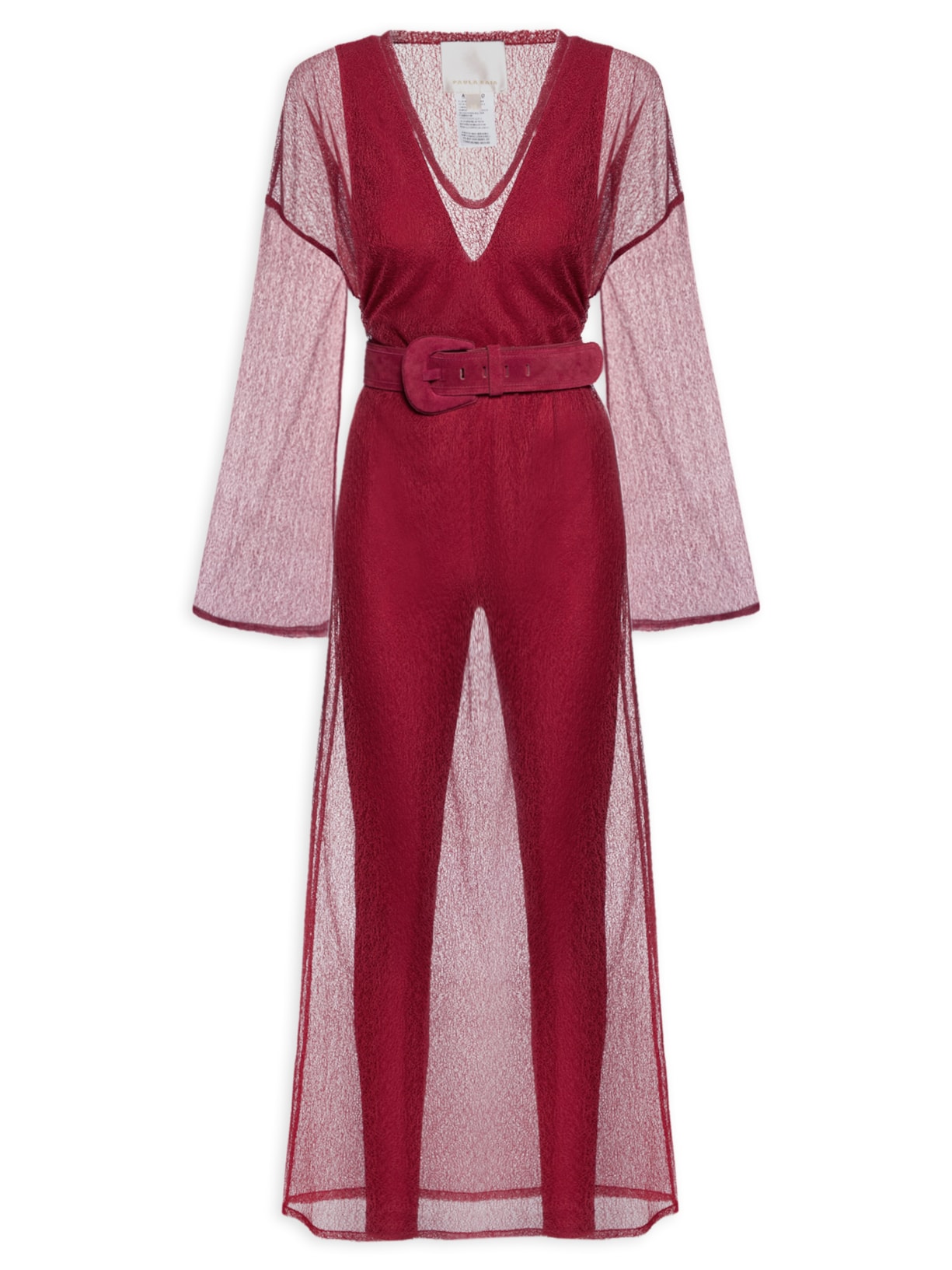 Vestido Mini Dress Renda Teia - Vermelho