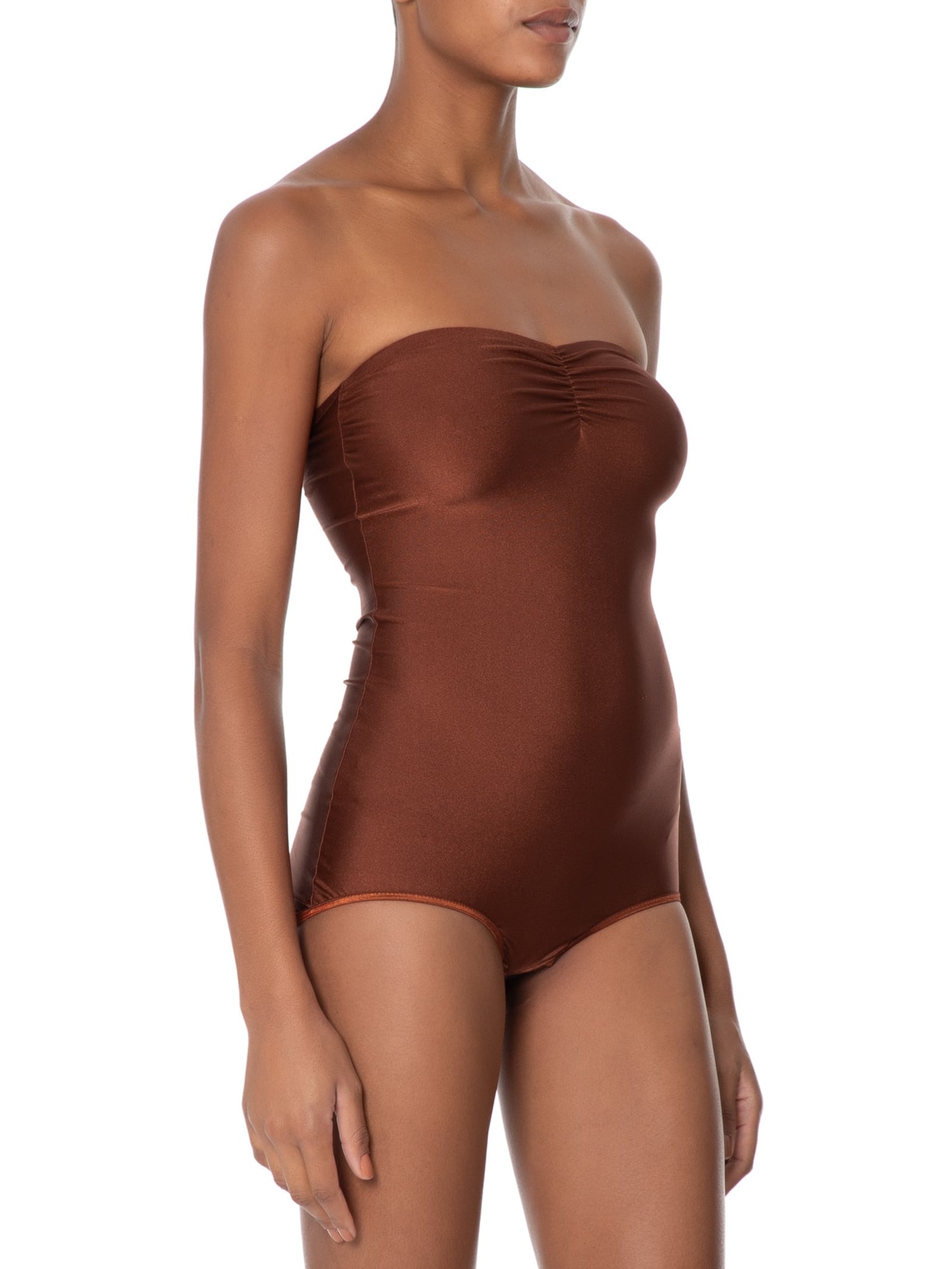 Vestido Mini Dress Toalha Tricot Marrom Paula Raia