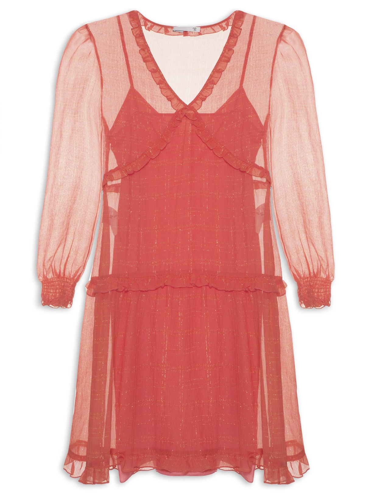 Vestido Mini em Seda Com Lurex - Rosa